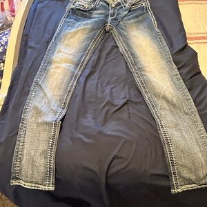 Rock Revival Faded Blue Straight Leg Jeans